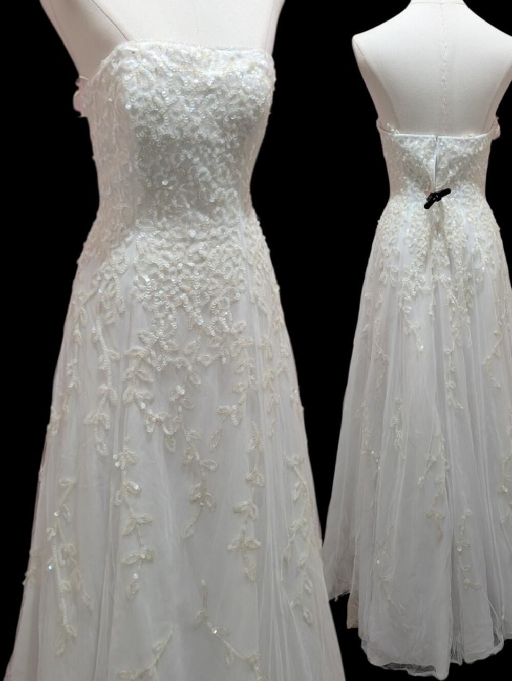 90s/Y2K Cache Wedding Dress with Floral Sequins (XS) ‼️open to Offers